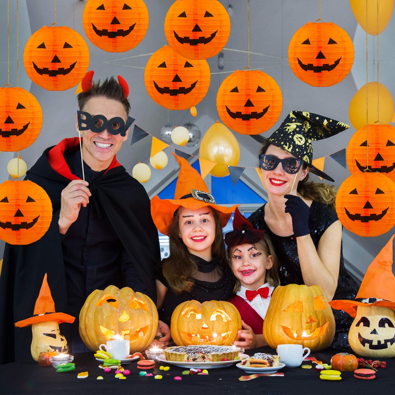 Gejoy 12pc Halloween Jack O Lantern 8inch Halloween