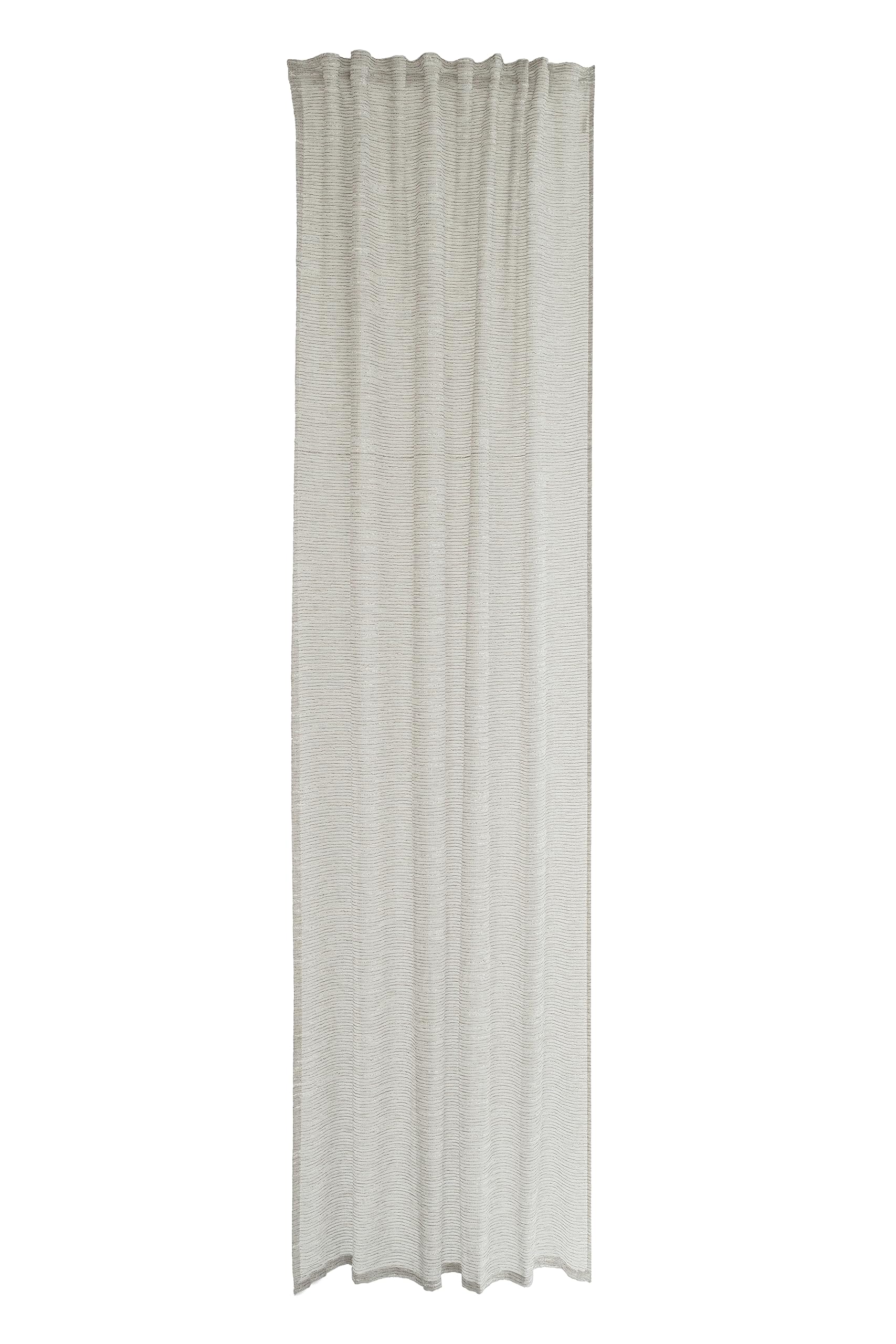 Homing Curtain with fringes, stripes, taupe, grey, decorative curtain