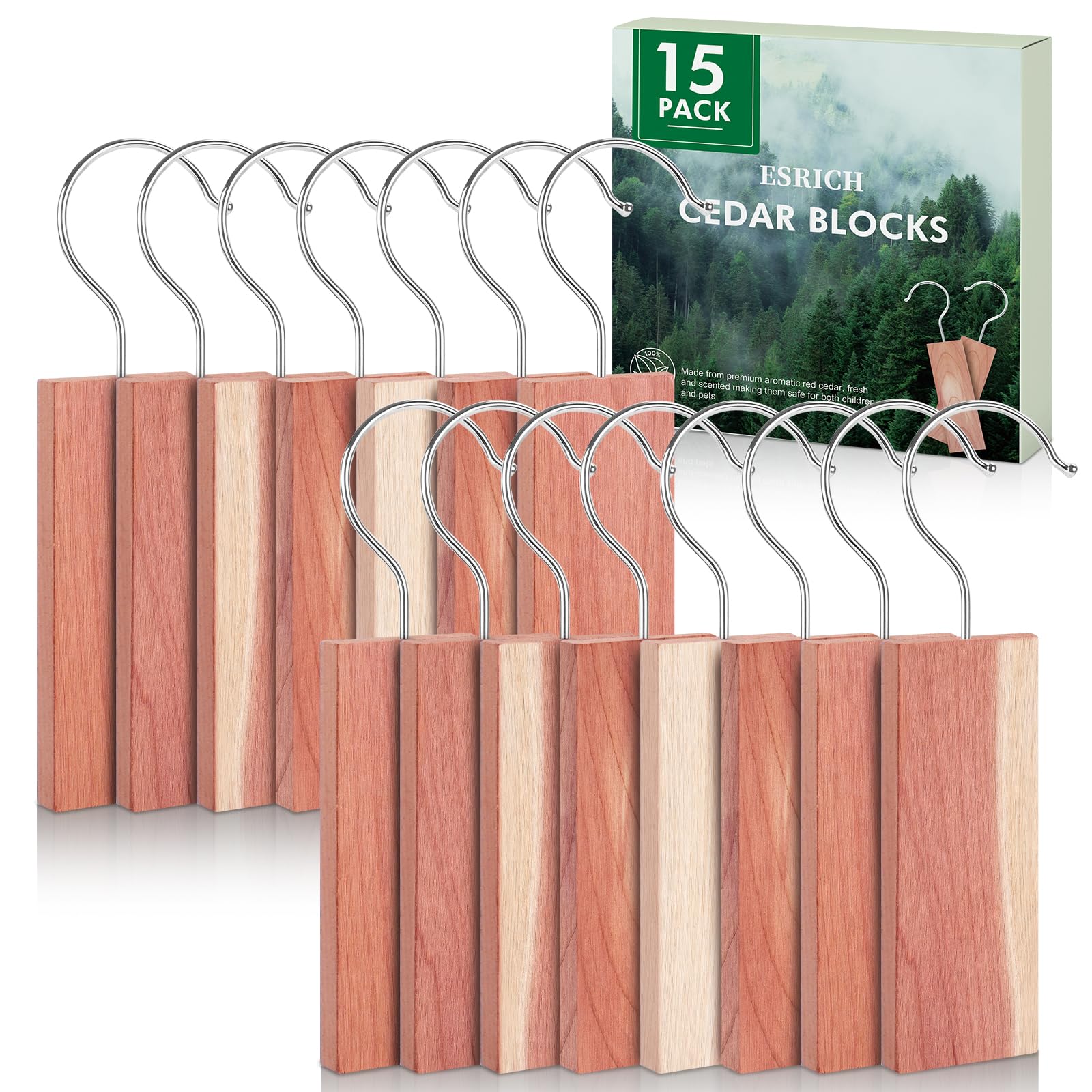 Amazon.com: ESRICH Cedar Blocks for Clothes Storage,15 Pack with