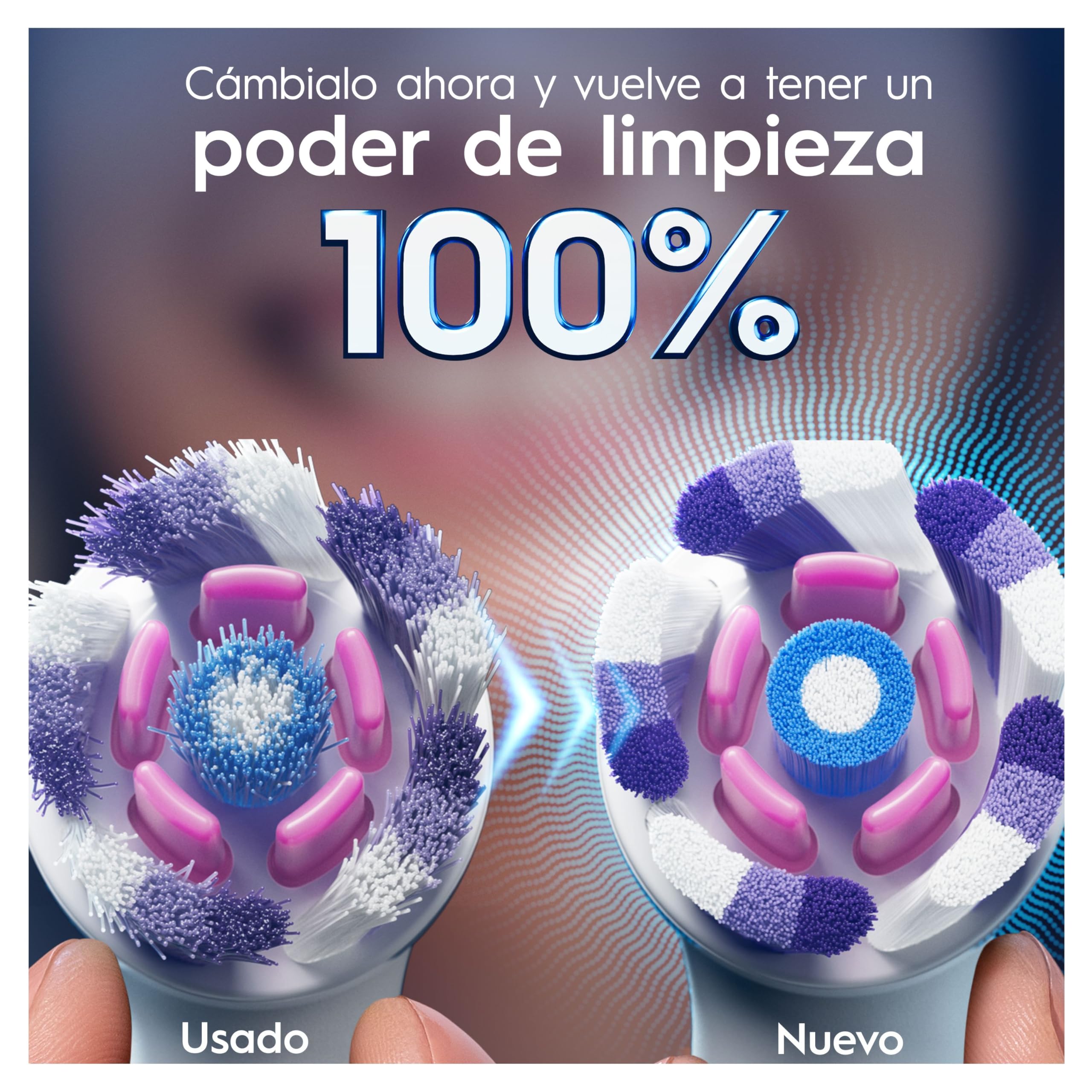 Oral-B iO Radiant White Cabezales de Recambio Originales, Blanco, Pack de 8 - Recambios para Cepillos de Dientes Eléctricos Oral B iO, Blanqueamiento Dental, Eliminación de Manchas Y Placa Bacteriana | Recambios para Cepillos de Dientes Eléctricos Oral B