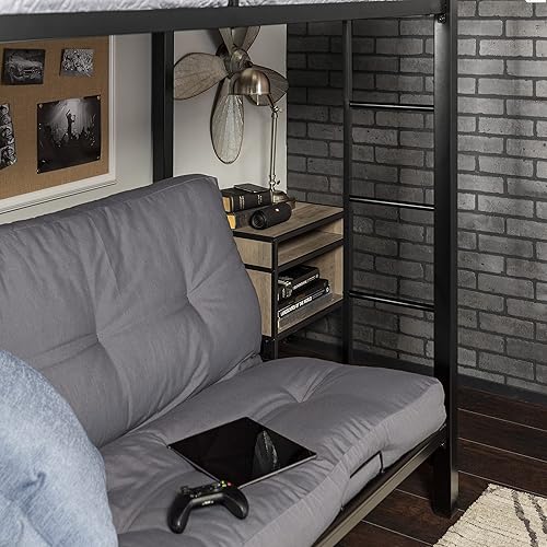 Miniatura 98 de Walker Edison Timothee - Litera de tamaño matrimonial sobre escritorio para la computadora, de metal, tamaño matrimonial, color blanco Blanco,Negro