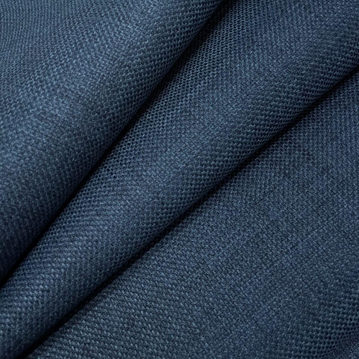 Midnight Blue Linen Look Designer Soft Plain Curtain Cushion Sofa Upholstery Fabric Material Sold by The METRE