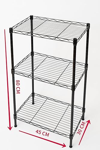 Miniatura 2 de YL traV Estante de almacenamiento de metal de 3 niveles de capa fija, estante de almacenamiento de alambre para estanterías de almacenamiento,