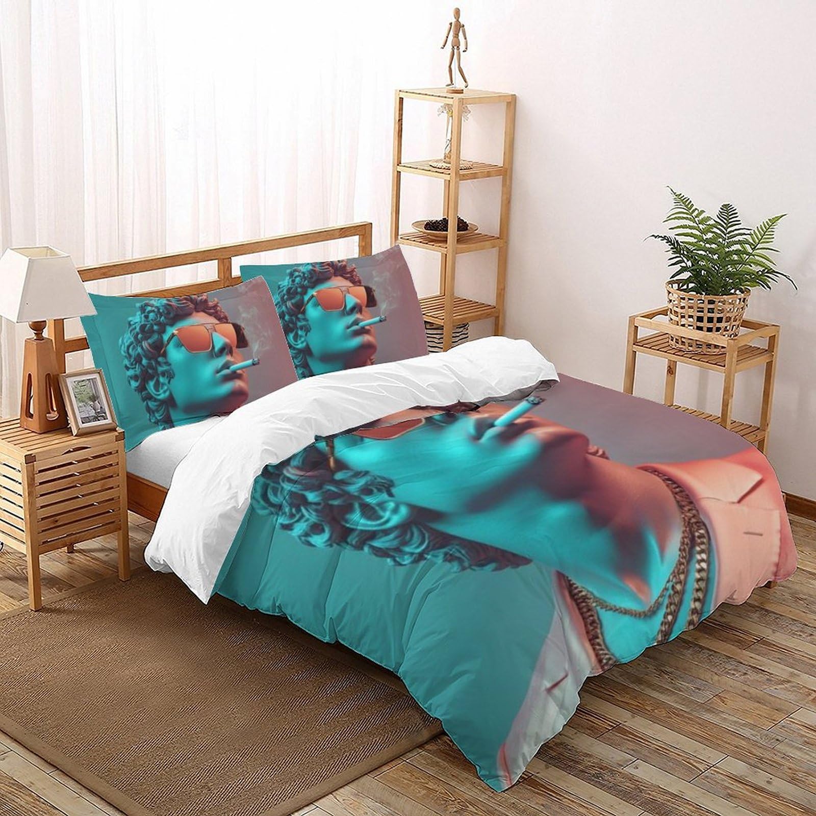 Housse de couette double imprimé 3D Les Tendances en microfibre avec zip invisible 200x200