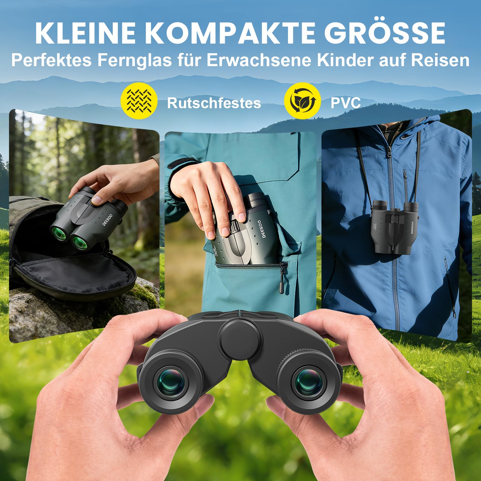 25x32 Fernglas für Erwachsene und Kinder Fernglas Klein Kompakt