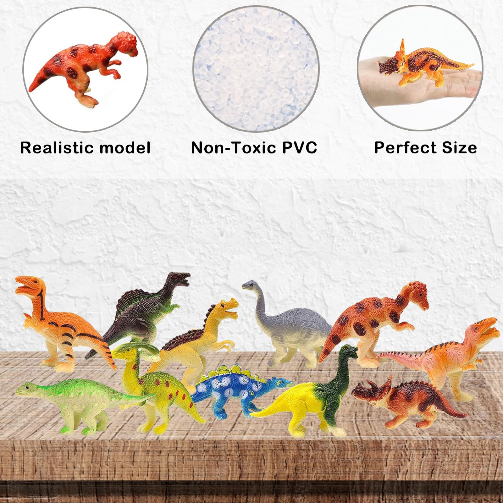 Lot 24 Arbres Miniatures + 12 Dinosaures En Plastique + 3 Oeufs - Décoration Modélisme Et Gâteaux