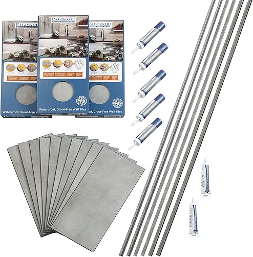 Palisade Kit envolvente de ducha y bañera de azulejos de 23.2 pulgadas x 11.1 pulgadas en níquel escarchado