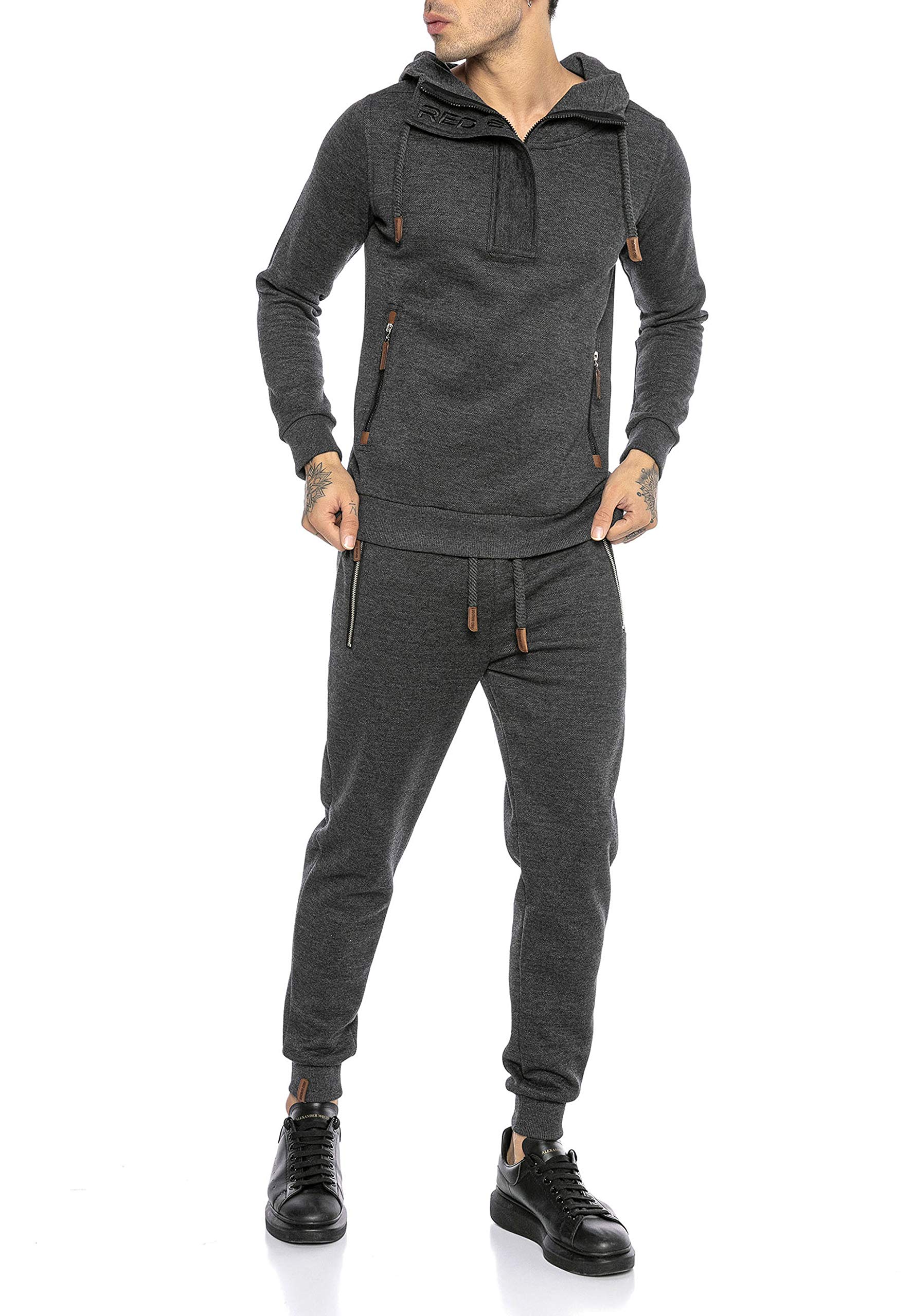 RED BRIDGE Sudadera para Hombre Suéter Pulóver con Capucha Jersey Cuello Alto Chándal Conjunto Deportivo
