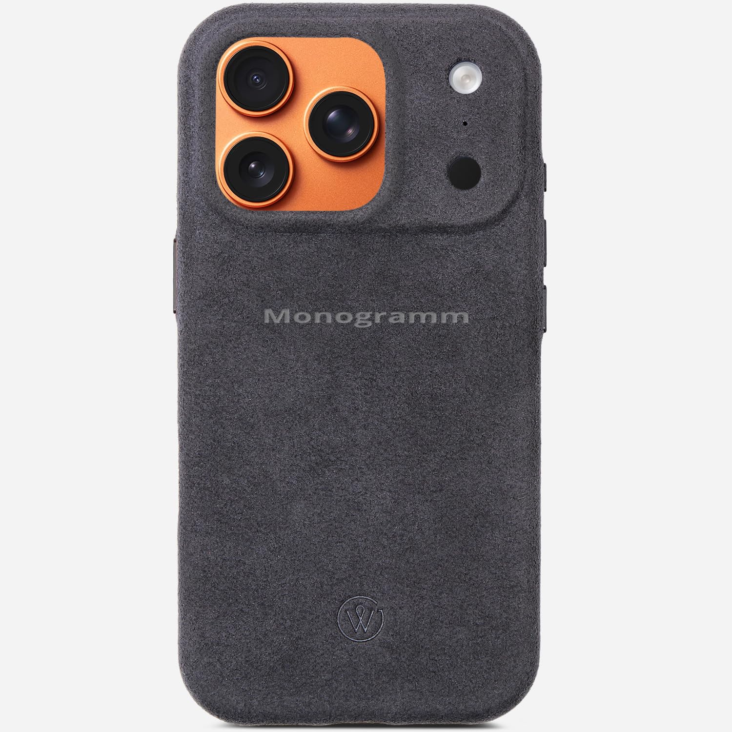 Alcantara Hülle für iPhone 17 Pro – Premium Case innen und außen aus Alcantara, Rundumschutz, Kamerataste, Qi2 kabelloses Laden, handgefertigt