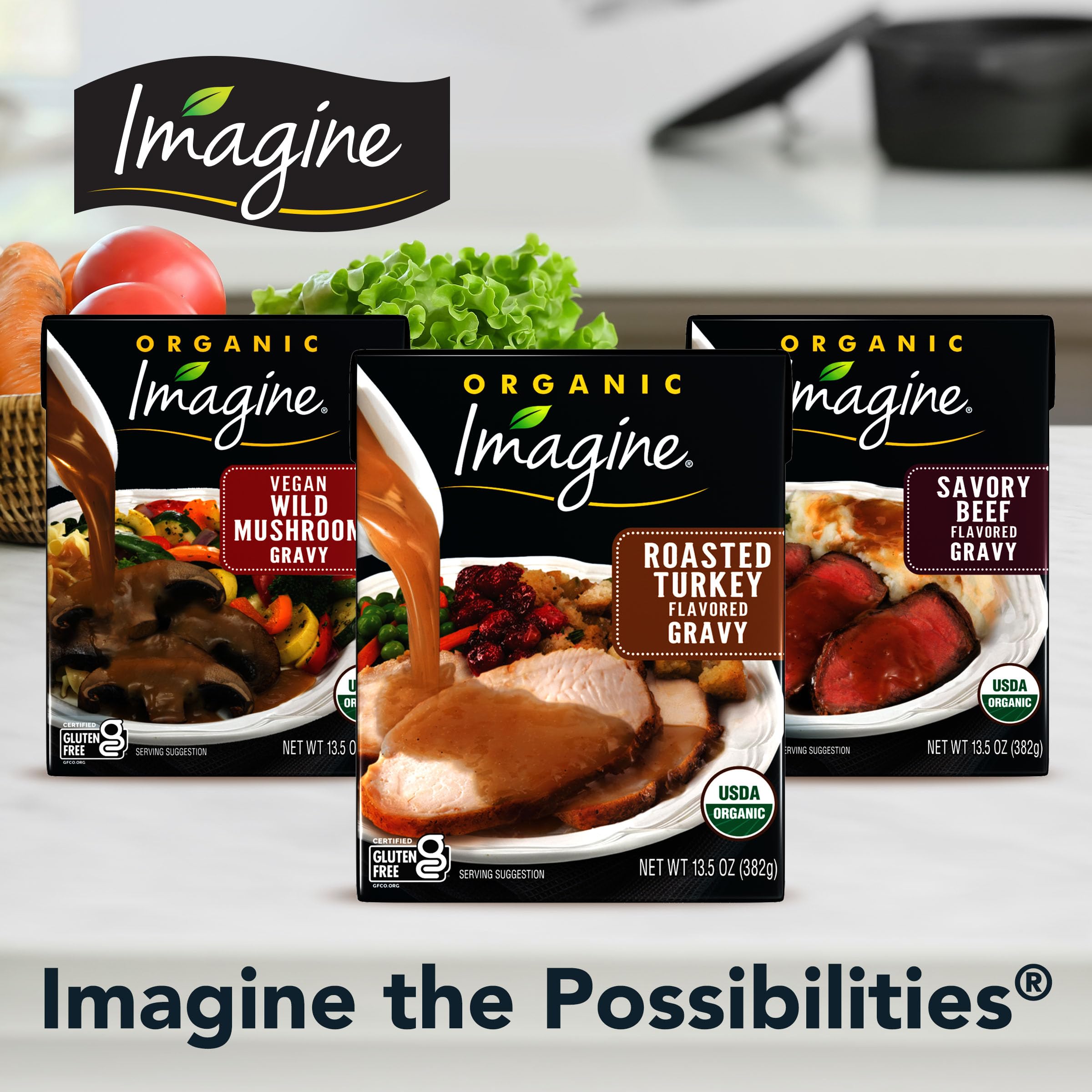 Imagine Organic Roasted Turkey Flavored Gravy, 13.5 oz thumbnail 7
