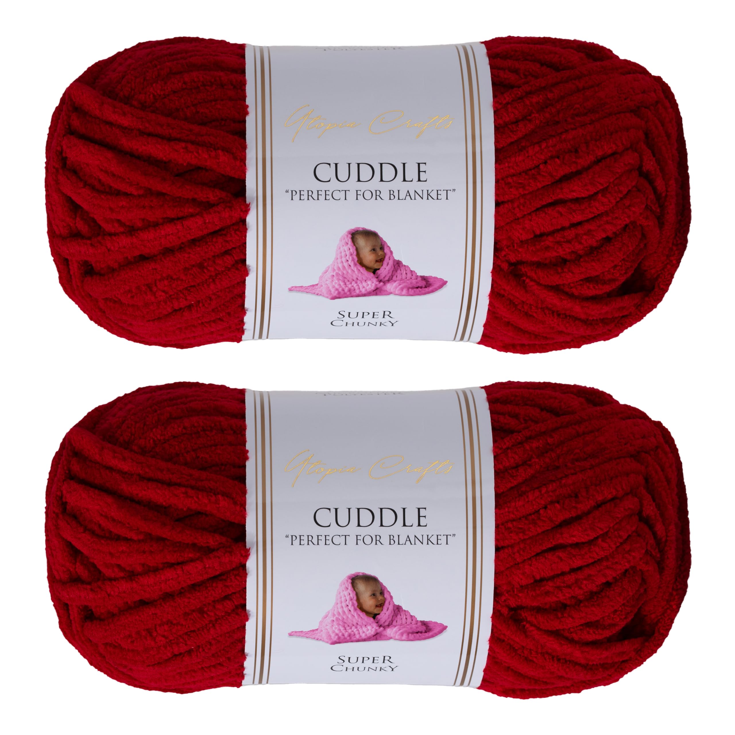 Utopia Crafts Cuddle Super Chunky Chenille Garn Mittelgrau, 100 G Knäuel, 60 M, Flauschiges, Dickes Strickgarn Häkelgarn, Maschinenwäsche, Stricken Häkeln Für Anfänger, Wollalternative