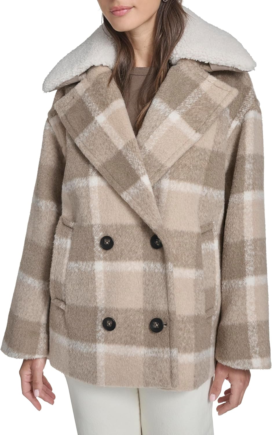 Levi's Women's Wool Blend Peacoat With Removable Sherpa Collar - Image 10