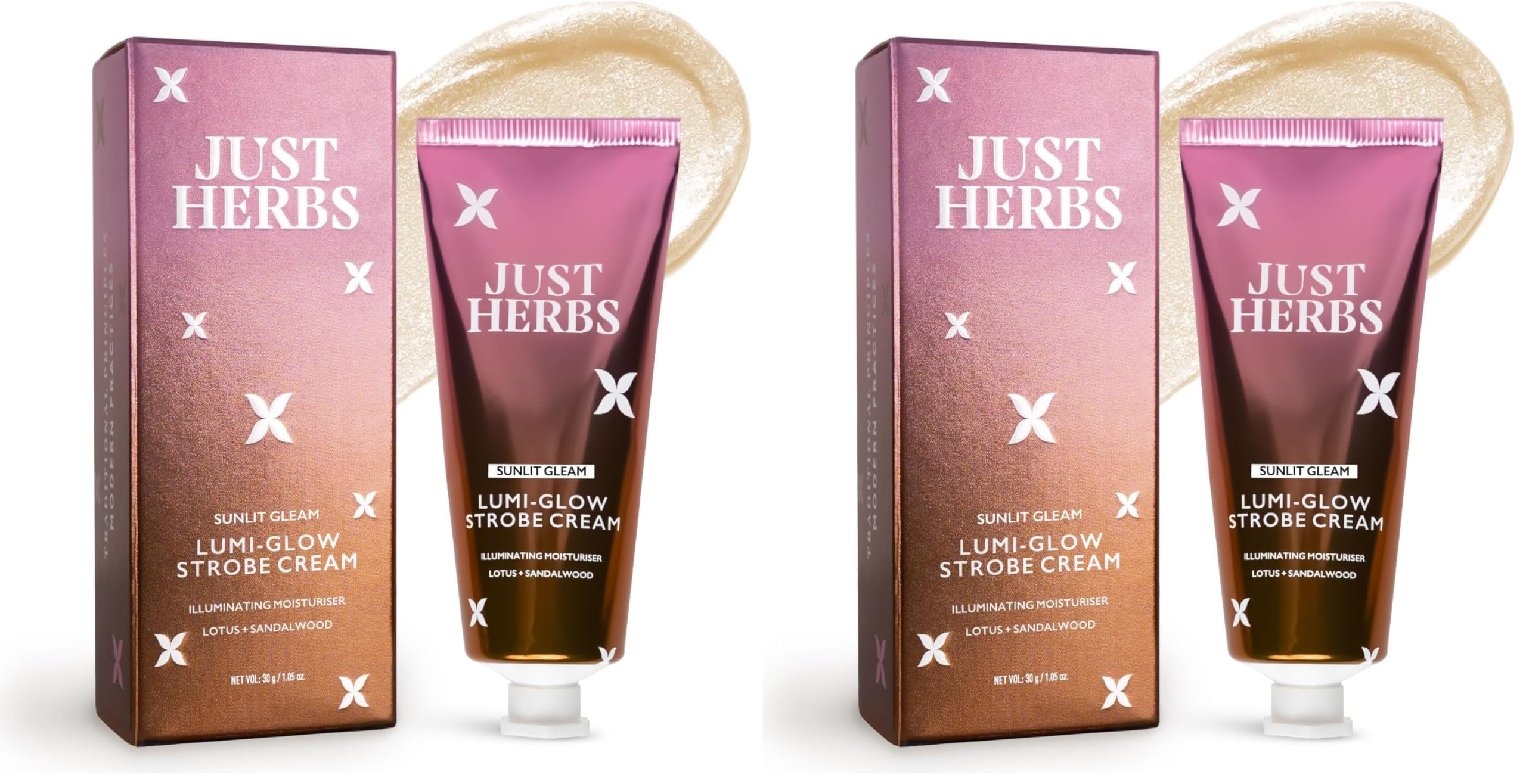 Just Herbs Lumi Glow Strobe Cream with Lotus & Sandalwood (Sunlit Gleam, 30 g) (Pack of 2)-picture-13