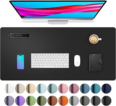 Aothia Non-Slip Waterproof PU Leather Desk Pad Protector for - best cloth hard gaming mousepads