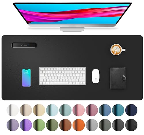 Aothia Non-Slip Waterproof PU Leather Desk Pad Protector for Mouse,