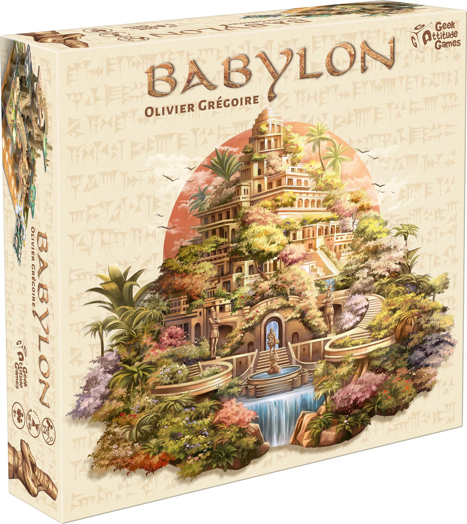 Asmodee - Babylon – Geek Attitude Games – Strategiespiel Geschichte und Architektur – 3D-Konstruktion – Familie/Inities – 8+ – 2 bis 4 Spieler – 45 Minuten – mehrsprachige Version