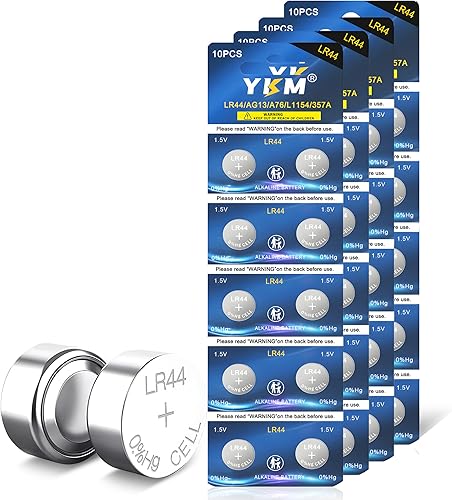 YKM LR44 Batteries AG13 L1154f A76 357303 L1154 SR44 L1154c LR44h 1.5V Batteries for Watch Digital Caliper Thermometer Button Battery 40 Pack YKM LR44 Batteries AG13 L1154f A76 357303 L1154 SR44 L1154c LR44h 1.5V Batteries for Watch Digital Caliper Thermometer Button Battery 40 Pack
