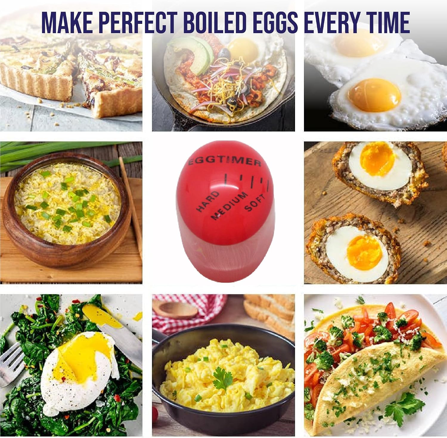 Gadgetime USA Egg Timer for Boiling Eggs (2 pcs) - Color Changing Indicator for Hard or Soft Boiled Eggs - Perfect Timer that Goes in Water & Changes Colors When Done - Egg Thermometer - No BPA