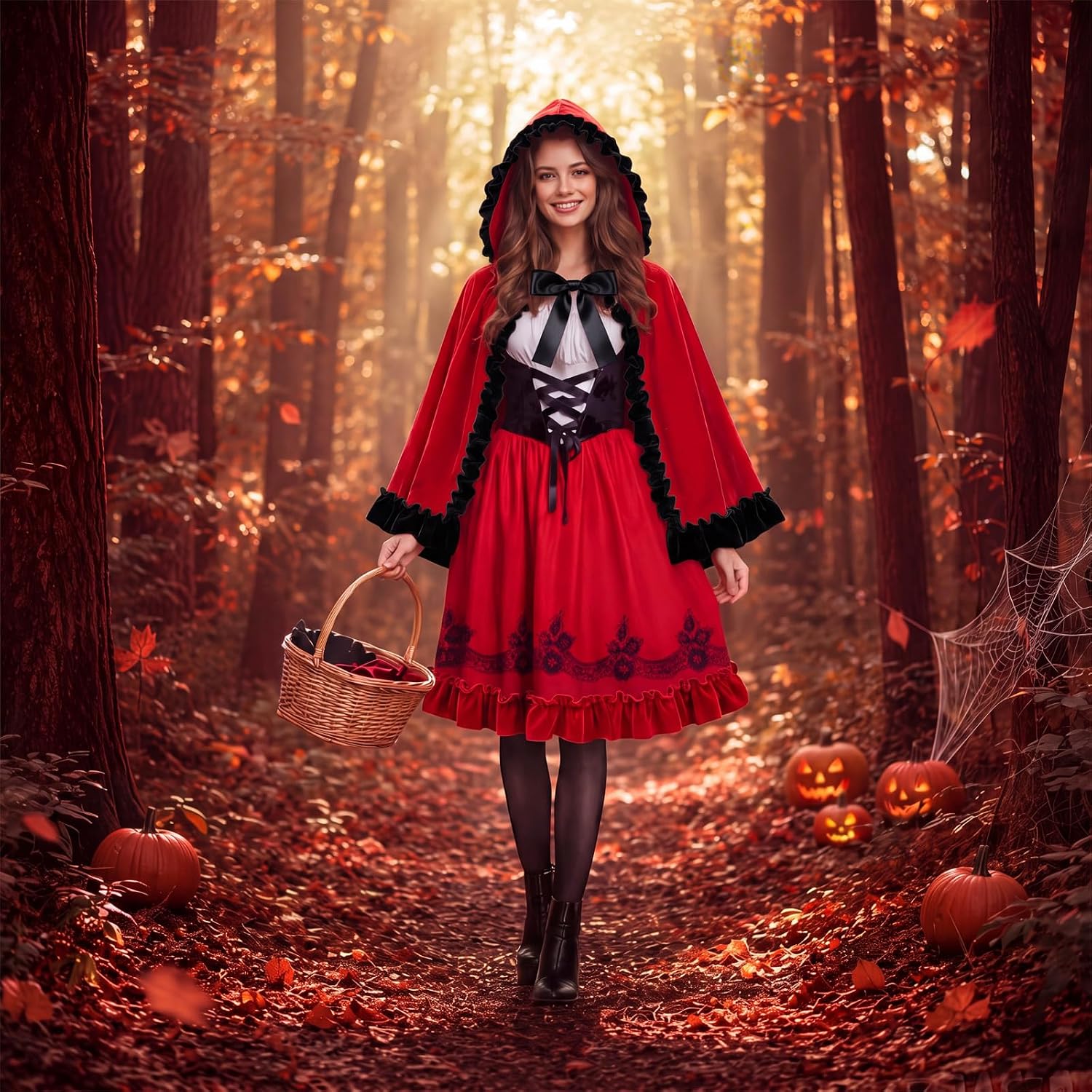 Suhine Women's Little Red Riding Cape, Halloween Costume
