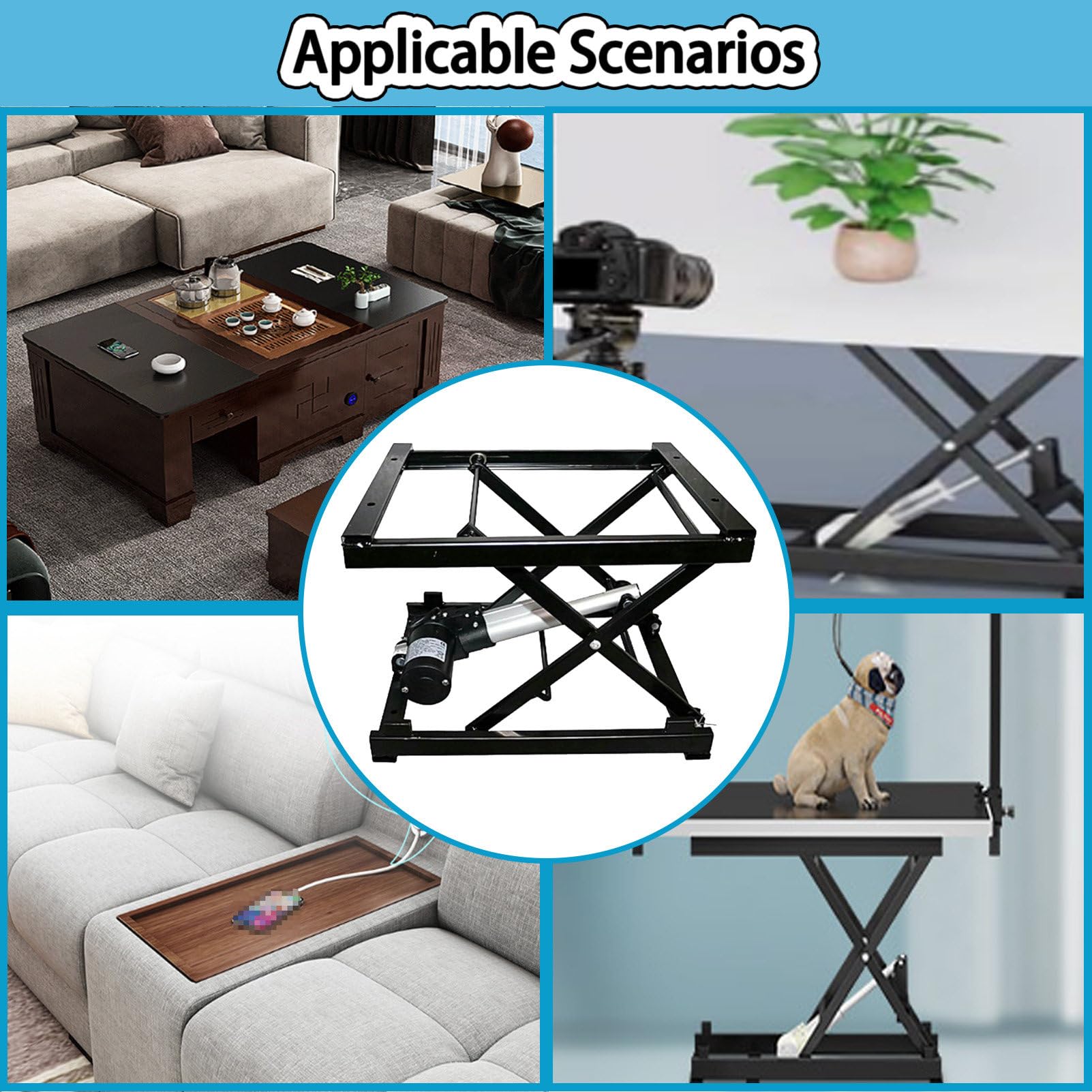 Tavolo elevatore elettrico a forbice regolabile in altezza per sala da pranzo con piattaforma di sollevamento elettrica telecomandata accessorio per la casa con cavo, perfetto per risparmiare spazio e