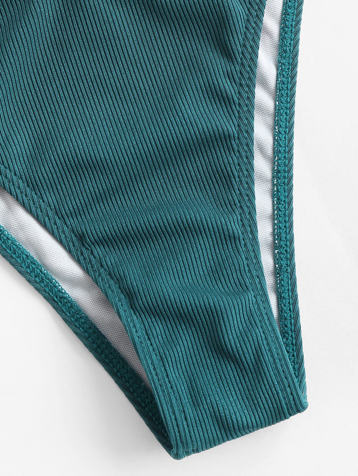 ZAFUL zweiteilig Bikini-Set mit verstellbarem BH & Rückengurt Design, Triangle Badehose mit Vögel-Gedruckt
