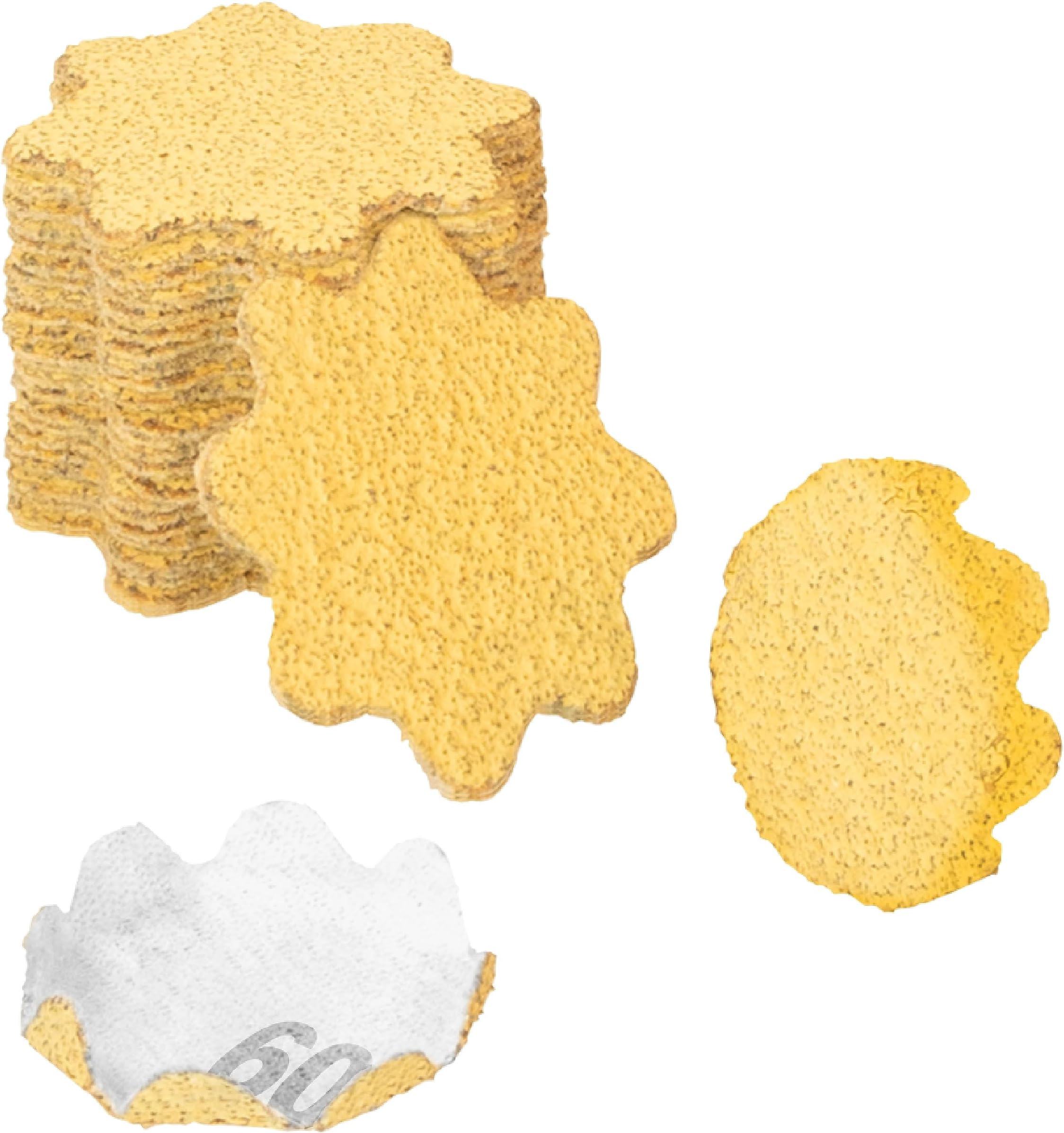 Keystone 1" Diameter Flex Edge Gold Hook and Loop Wavy Sanding Disc Single Grit 25 Pack 60 Grit