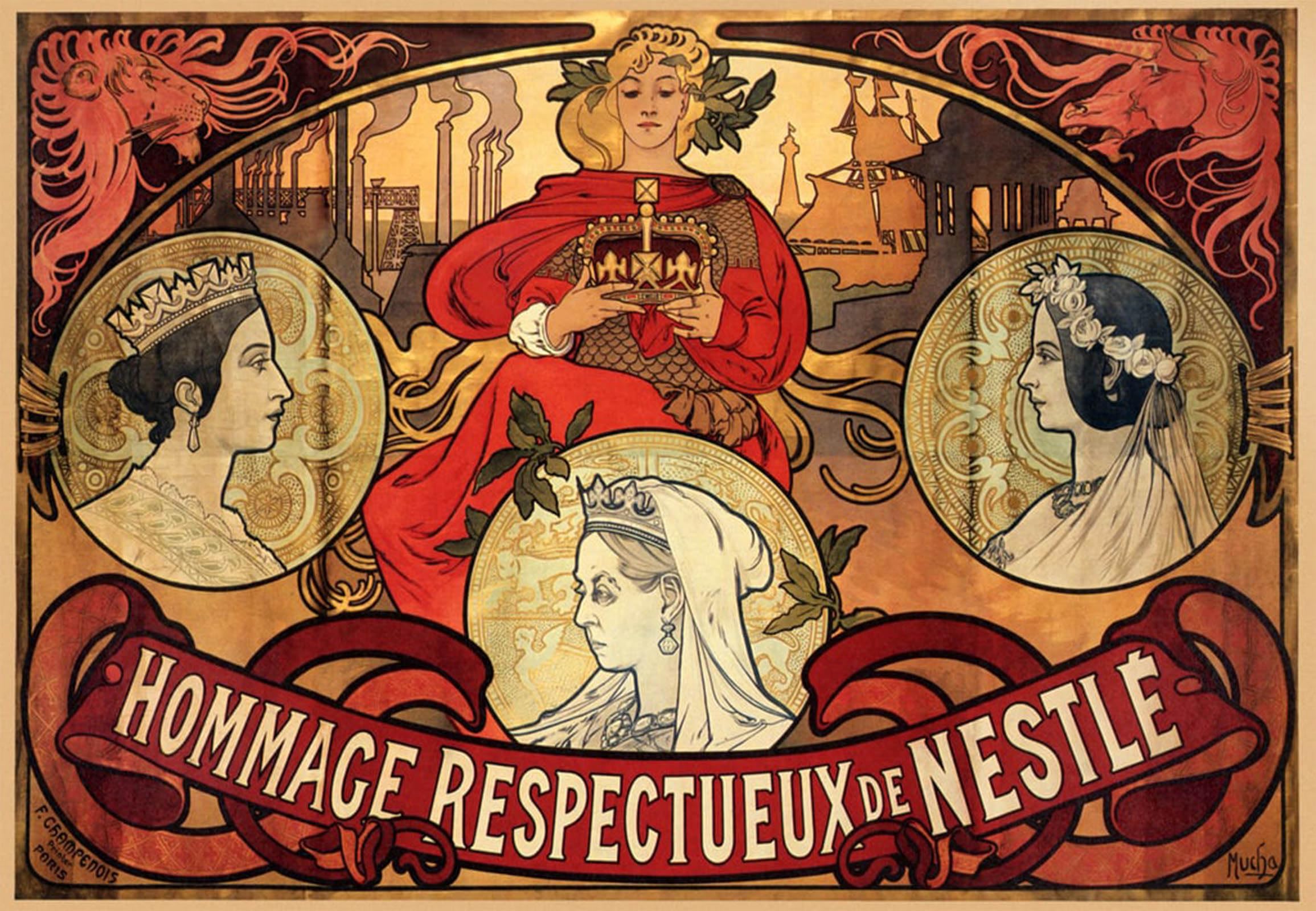 SERENDIPITP Vintage Picture Print on Canvas Wall Art Poster in the Latin Quarter by Alphonse Mucha Artwork Print Poster for Wall Decor 60x90cm