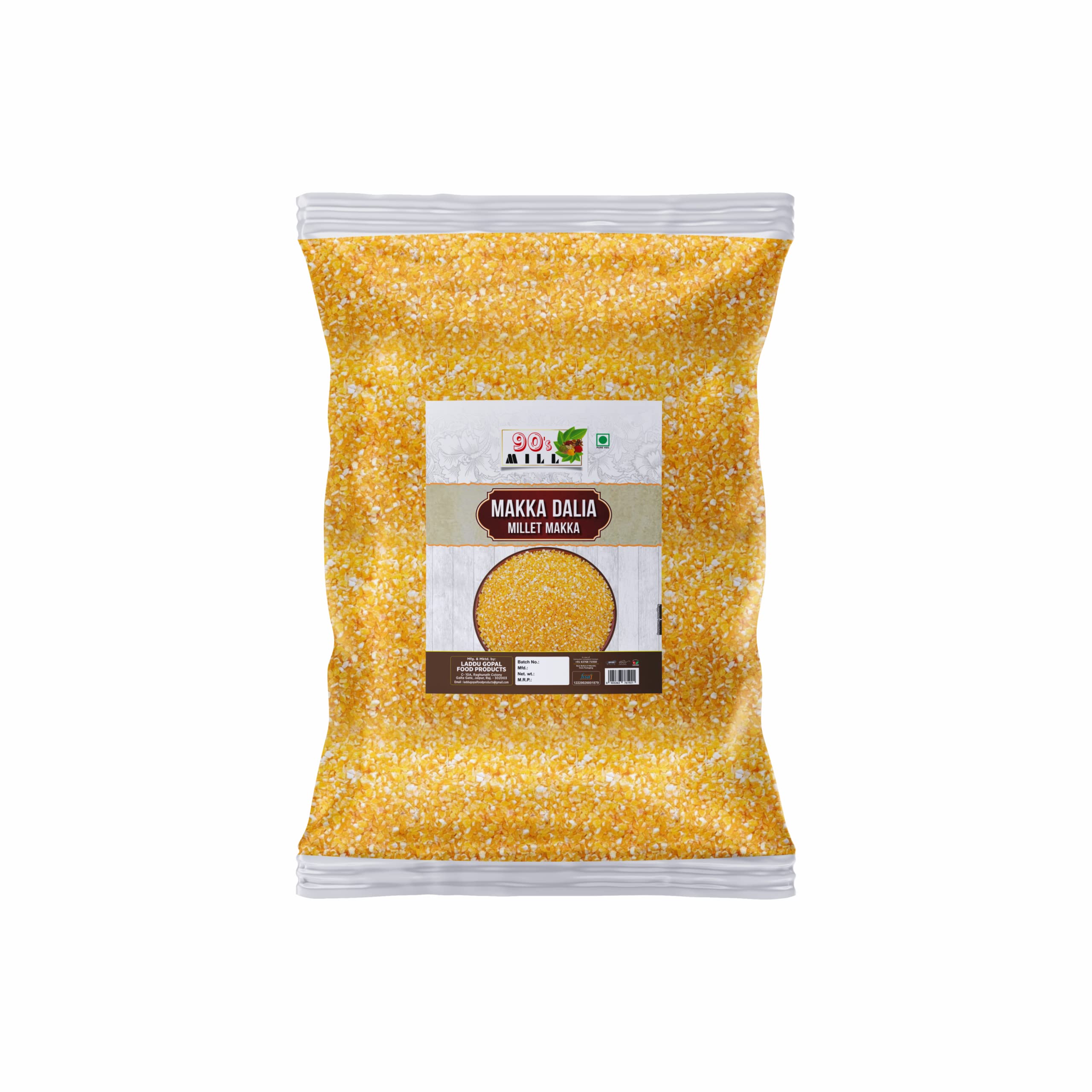 Rajasthani Corn Makka Maize Daliya|Broken Maize Porridge/Daliya/Khichdi/Daliya-980g(980g*1Pkt)