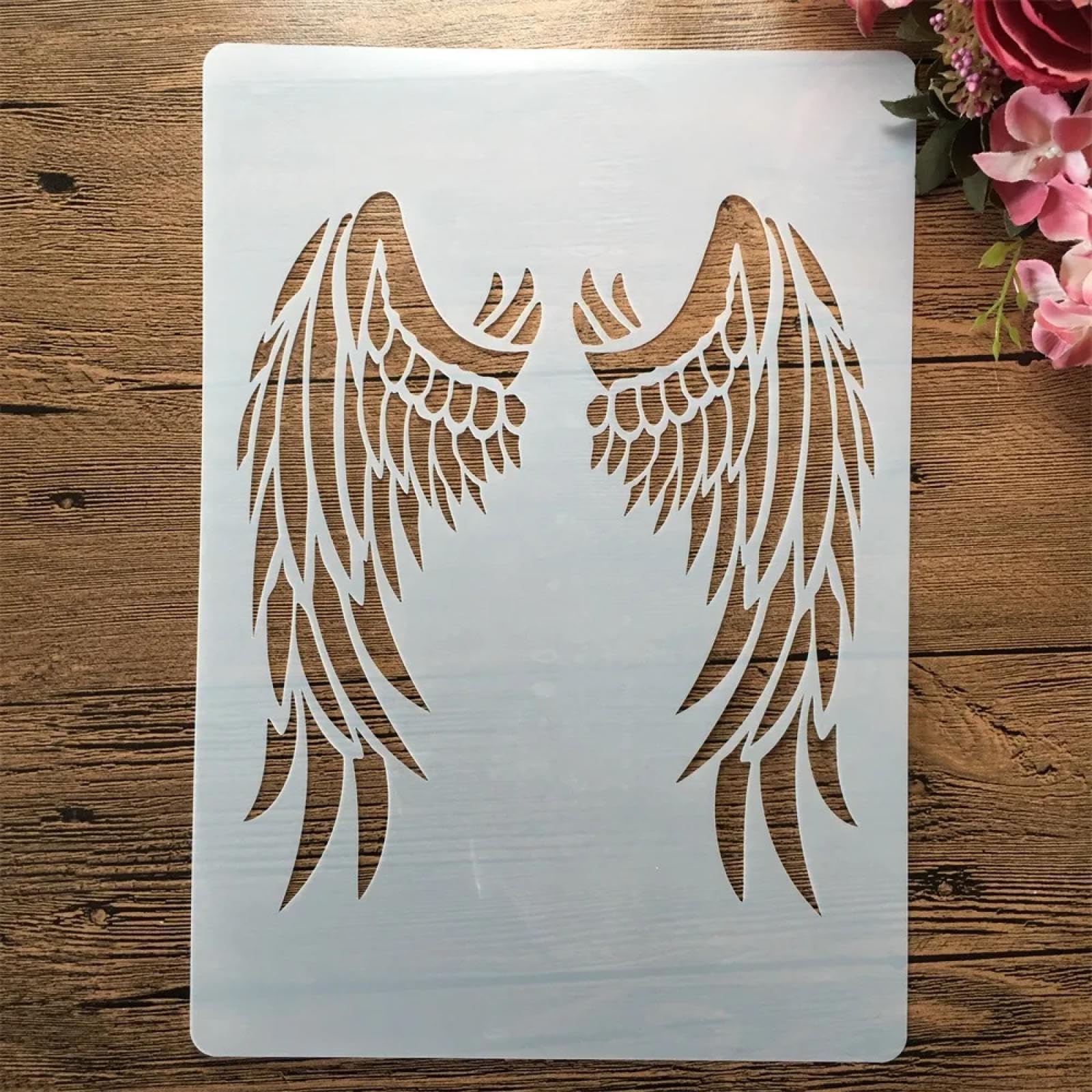 JIAPAILAIYUN Angel Wings Reusable Stencils, A4 29cm Pair, Perfect for Painting on Wood, Canvas, Crafts, DIY Art Projects
