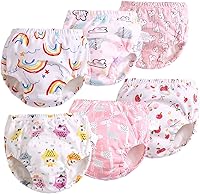 SUOBUDE Potty Training Underwear for Boys Girls 3T Pink - 100% Cotton Reusable Training Pants, Waterproof Absorbent Crotch for Toddler Potty Training