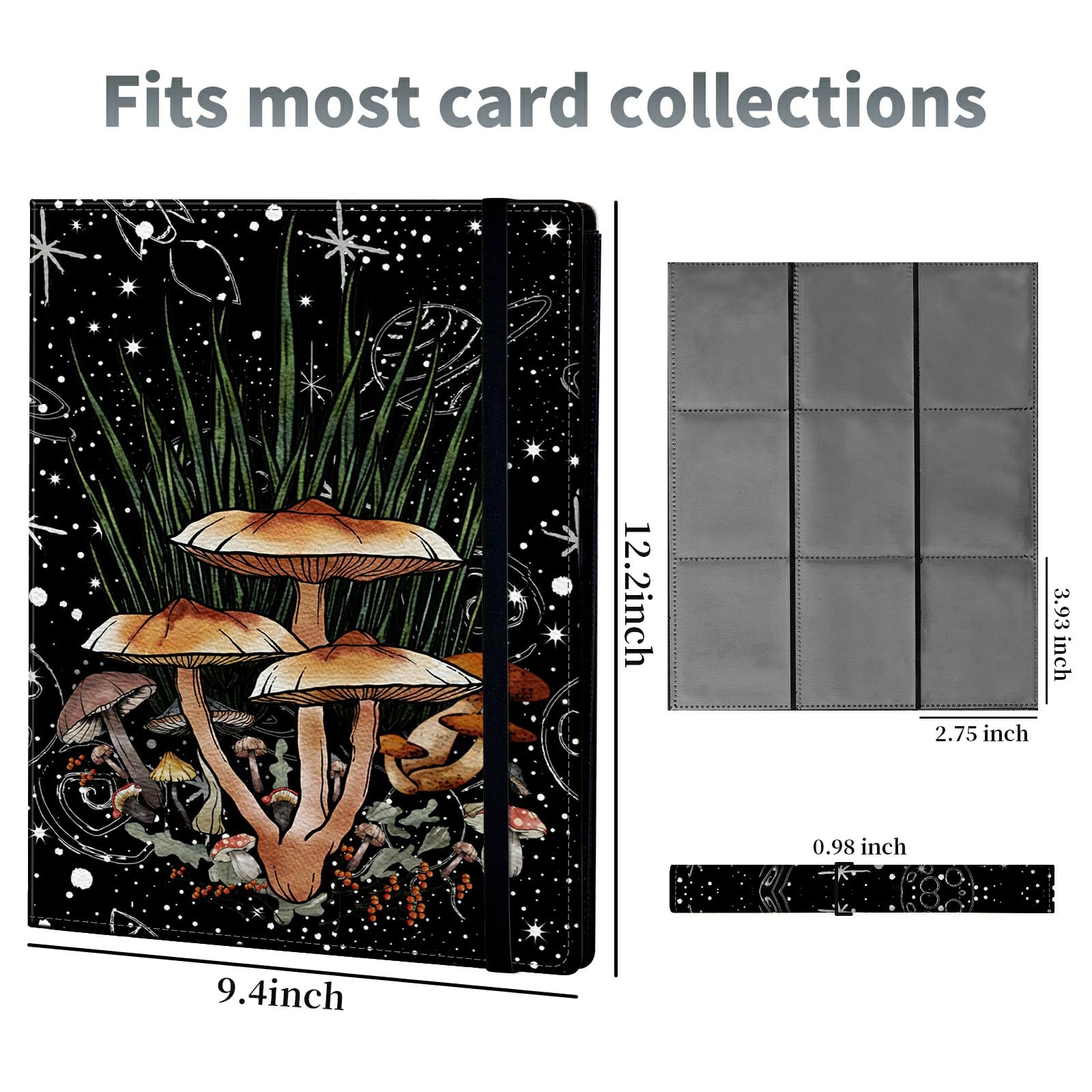 Amazon.com: Mushroom Space Moon Card Binder, 9 Pocket Trading Card