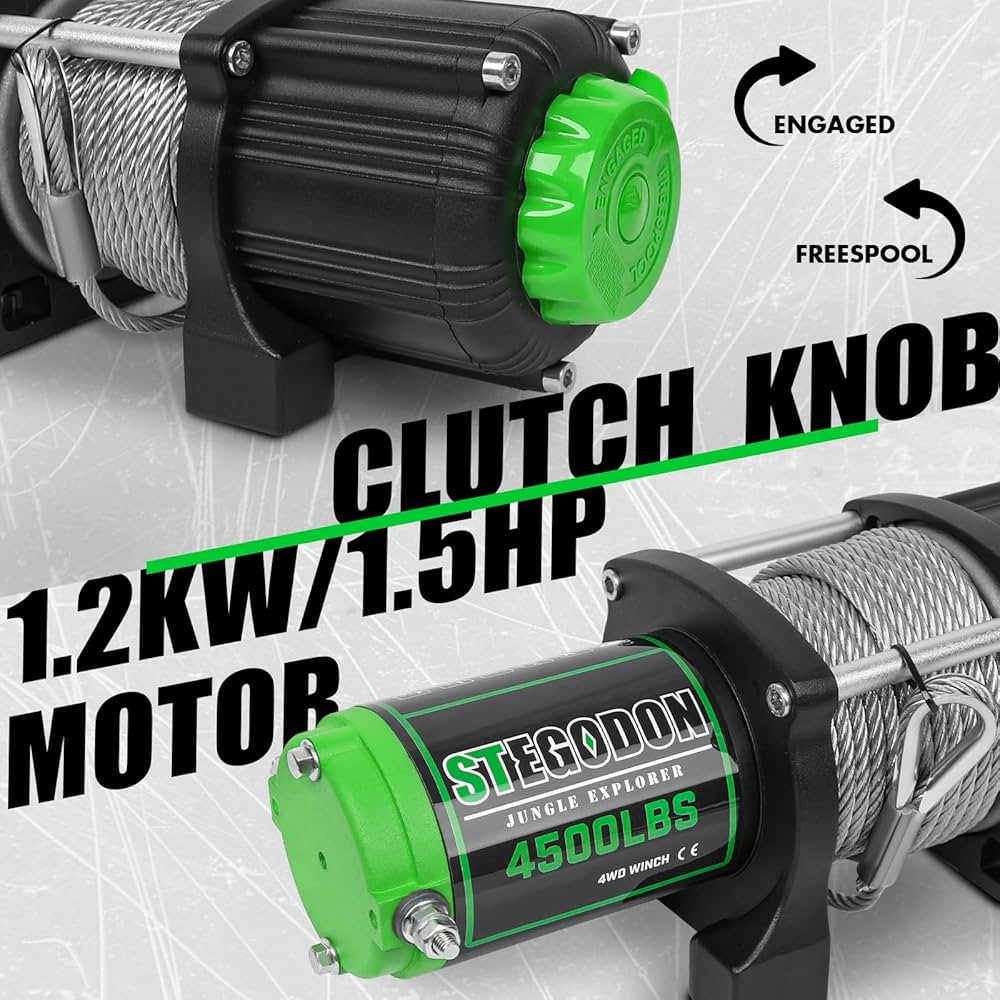 電動ウインチ 4500ポンド スチールワイヤー Amazon.co.jp: STEGODON 4500ポンド 耐荷重 電動ウインチ 12V