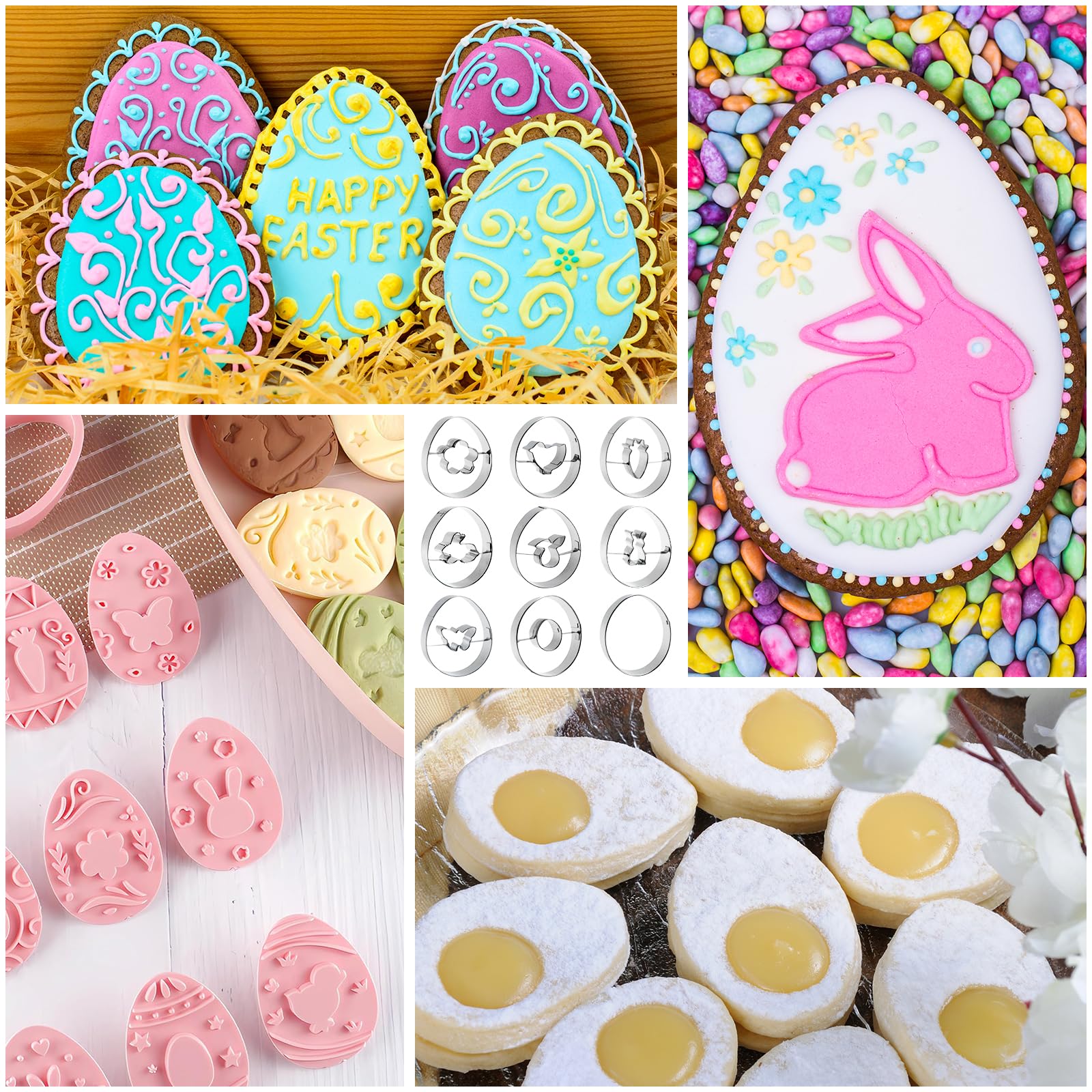 Stampini Biscotti Pasqua 9 Pezzi - Acciaio Inox Per Uova, Coniglietti E Forme Pasquali - Per Biscotti, Fondant E Dolci - Foto 11