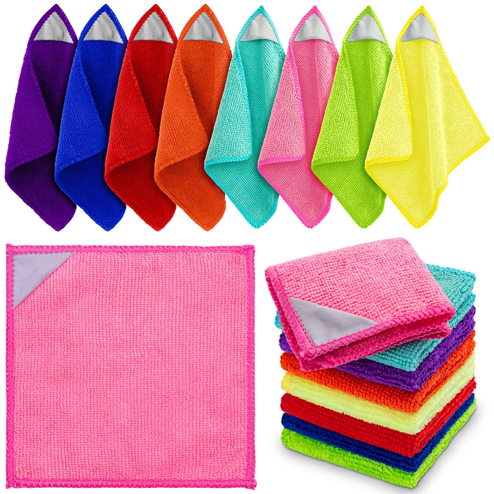 Gersoniel 8 Pcs Magnetic Cleaning Cloth Dry Erase Reusable Magnetic Microfiber Whiteboard Cleaning Cloth Towel for Dry Erase Board Whiteboard Classroom Home Office(Multiple Colors,6 x 6 Inch)