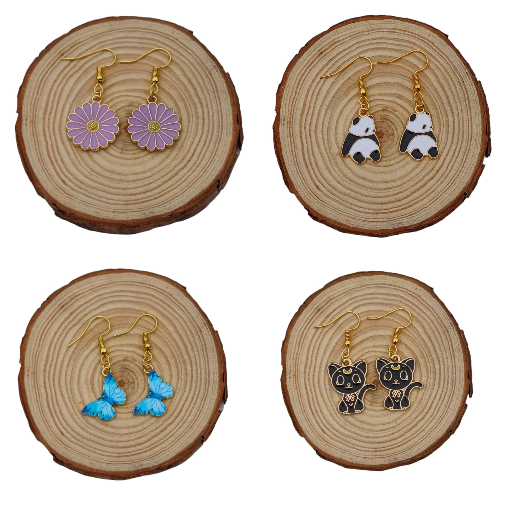 See full amazon price history chart for Shilpmart (Pack Of 4 Pair) Gold Plated Enamel Cat, Butterfly, Panda, Sunflower Fish Hook Earrings For Girls And Women Shilpmart (Pack Of 4 Pair) Gold Plated Enamel Cat, Butterfly, Panda, Sunflower Fish Hook Earrings For Girls And Women (B0CTXNTFC2) Amazon Price History, Amazon Price Tracker