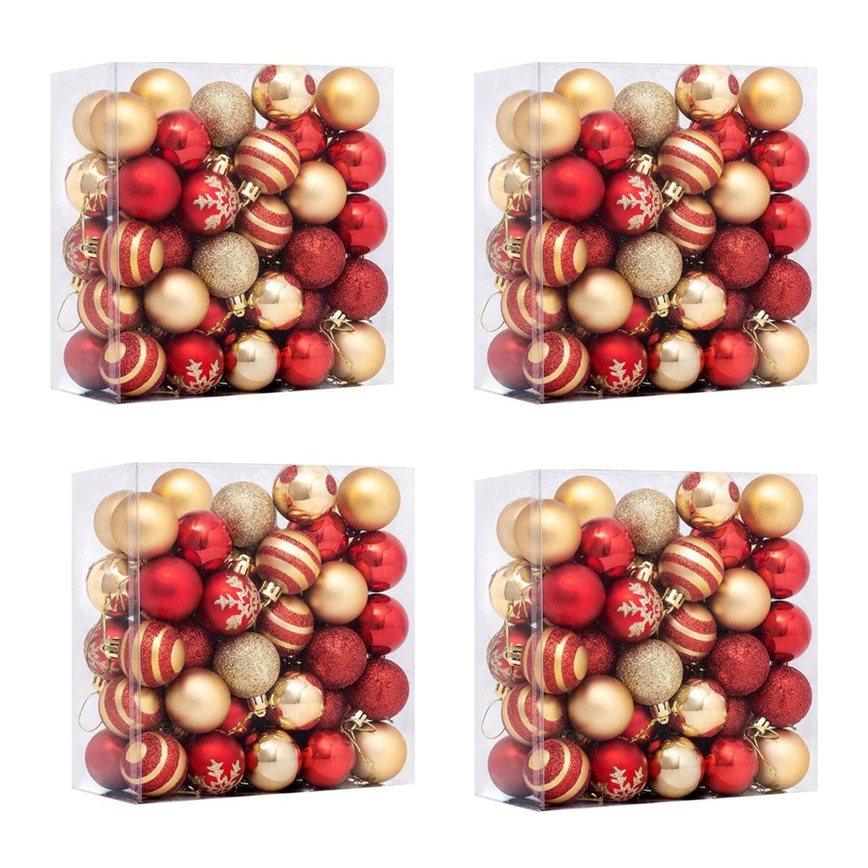 Hndhbfgrt 200Pcs Christmas Tree Decorations Balls Bauble Xmas Party Hanging Ball Ornaments Christmas for Home New Year Gift