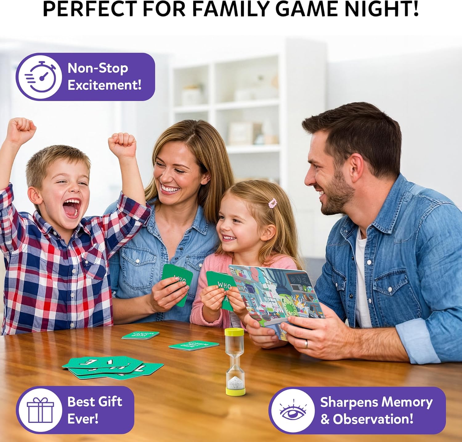 Skillmatics Board & Card Game – Who Saw What? in 60 Seconds, Memory Game for Kids, Teens & Adults, Fast-Paced Family Game Night Fun, Quick-Thinking Party Game, Gift for Ages 7, 8, 9 & Up