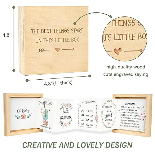 Miniatura 8 de Anuncio de embarazo para abuelos, ideas de anuncio de bebé, caja de madera para recuerdo, revelación de embarazo para padres, regalos sorpresa para