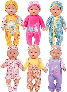 6 sets 14-16 inch baby doll clothes rompers