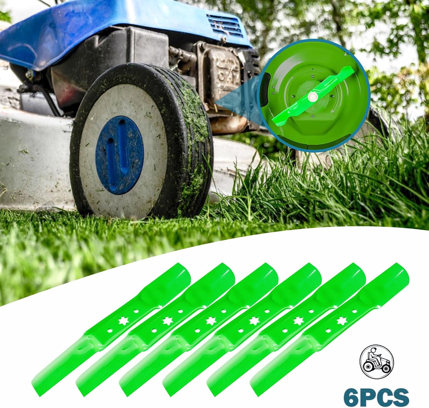 50" Deck Mower Blades (742-05052 942-05052) Fits Cut MTD Cub Ca det RZT-50 ZT1-50 XT1-LT50 ZT2-50 LTX 1050 XT2-LX50 T Roy-Bilt Super Bron co Mus Tang XP Zero Turn Mower (6 PCS)