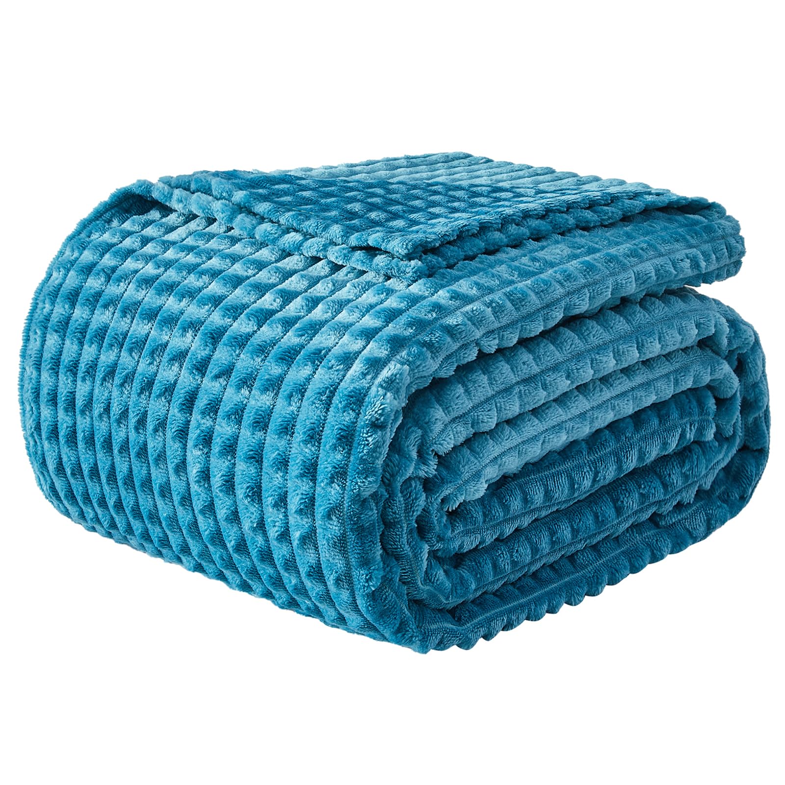 EMME Kuscheldecke Flauschige - 3D-Touch-Erlebnis 150x200cm Fleecedecke, Weiche Warme Wolldecke Überwurfdecke, Couchdecke, Decke für Sofa, Tagesdecke, Wohndecke, Türkis