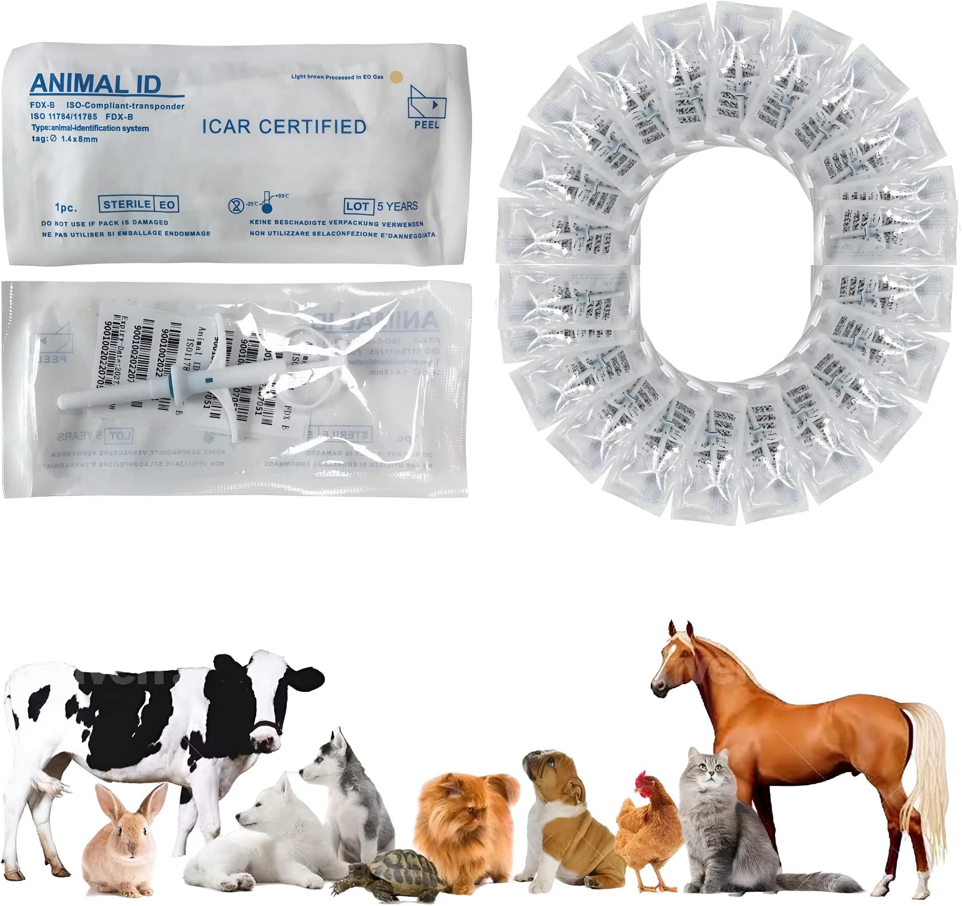 ekezoeloreh Dog Microchips for Dogs Pet Microchips 20 Pack, Universal