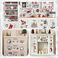 Vista 4 de 12 hojas de calcomanías clásicas para transferencias para manualidades y muebles, calcomanías clásicas de trineo, piña, calabaza, para el hogar