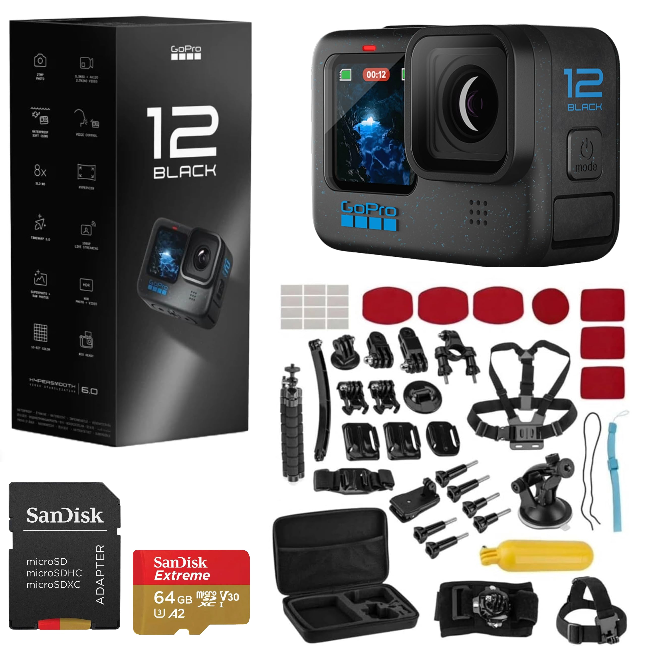 Amazon.com : GoPro HERO12 Black - Waterproof Action Camera with