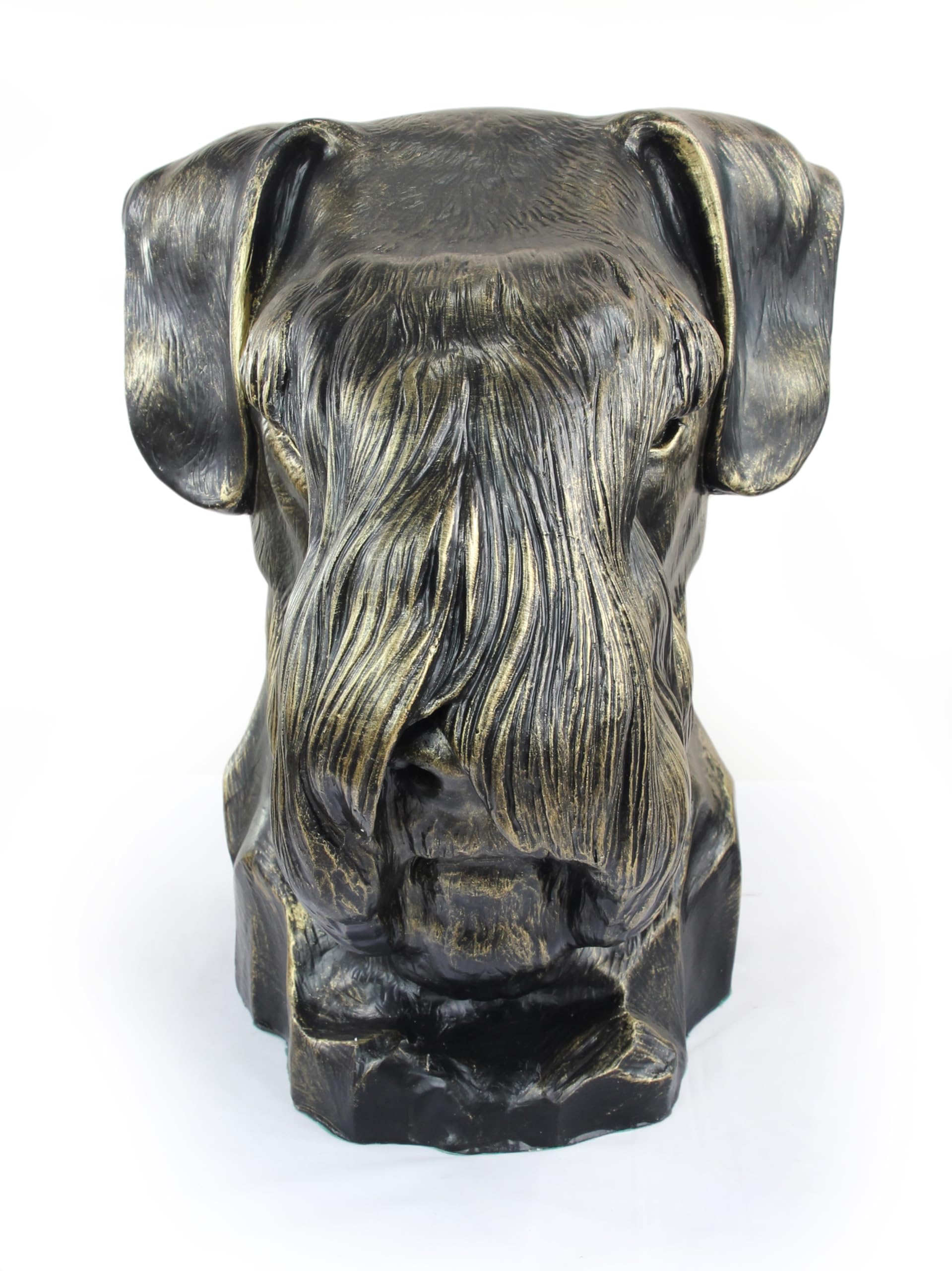 Urne pour chien Schnauzer grand modèle résine bronze
