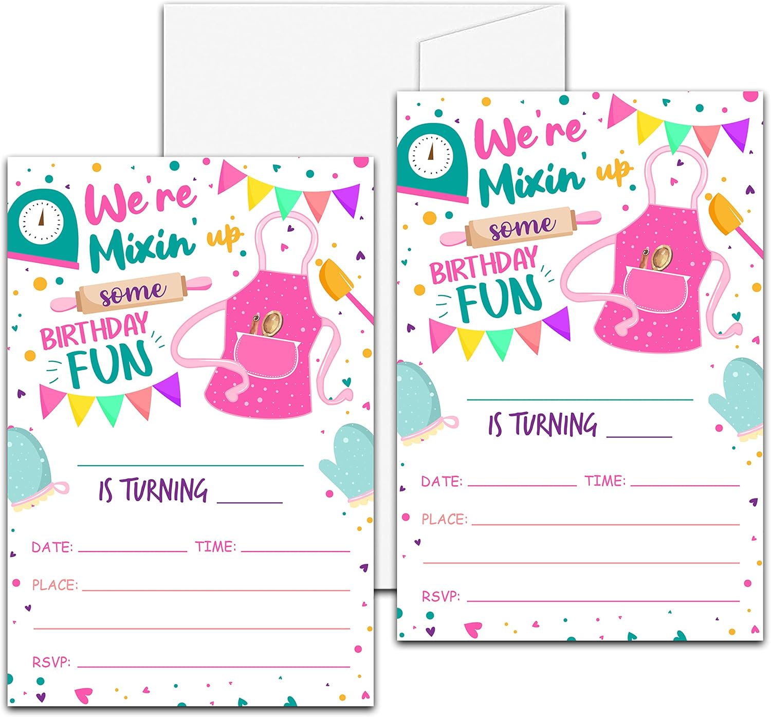 Baking Birthday Party Invitation, Kitchen Themed FillIn