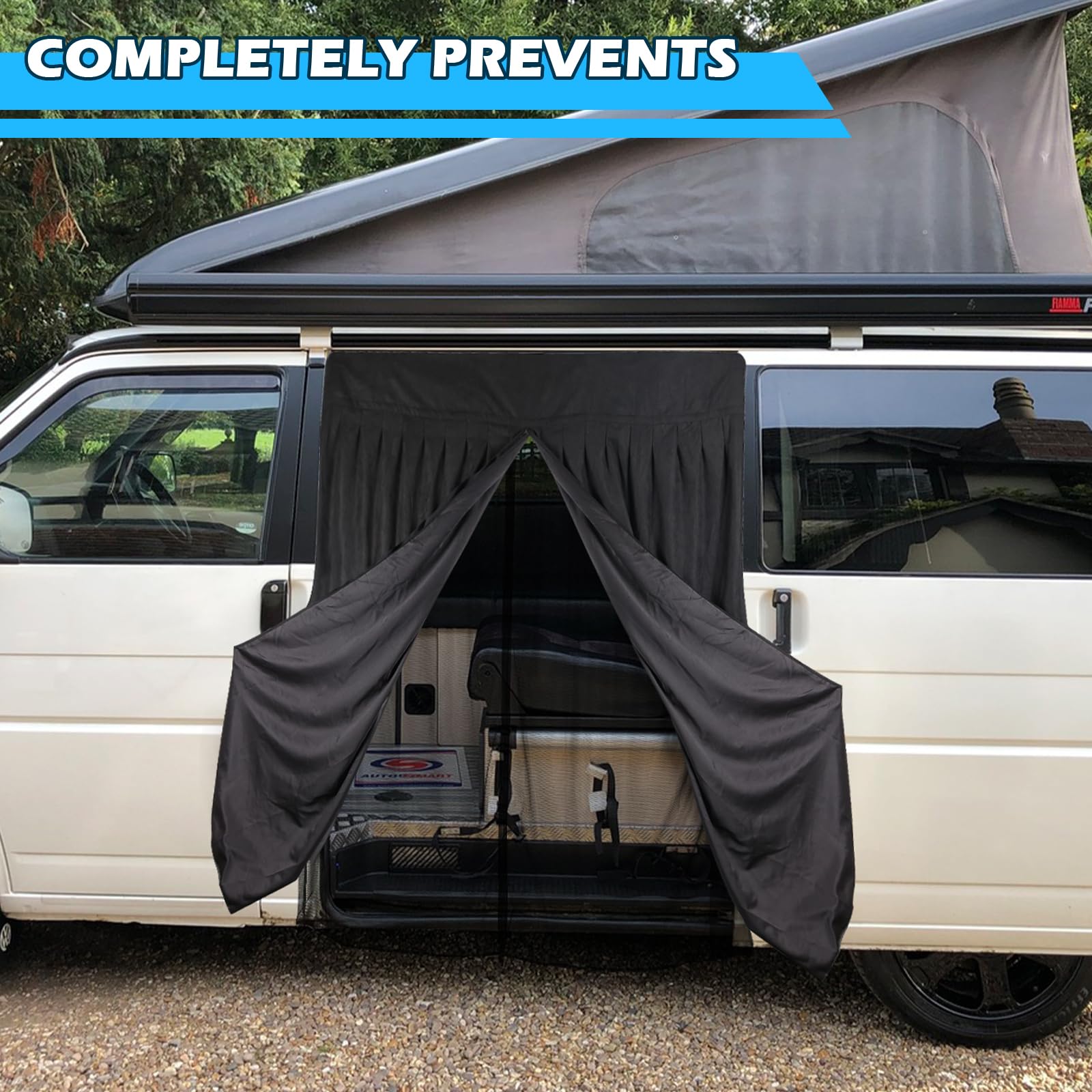 Moskitiera zastępcza do VW T4 1999-2003, moskitiera na drzwi boczne, dwuwarstwowa, magnetyczna moskitiera z zamszem na zewnątrz, do owadów, na kemping, drzwi boczne, podwójna warstwa