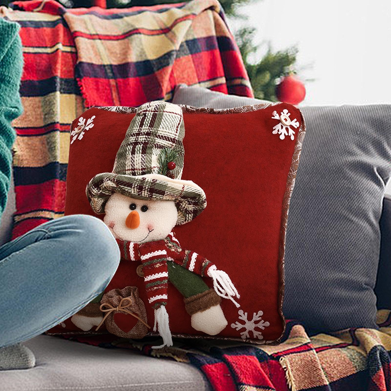 Taie D'Oreiller Longue Père Noël - Taie Décorative Câlin 35x50cm 40x60cm 50x76cm