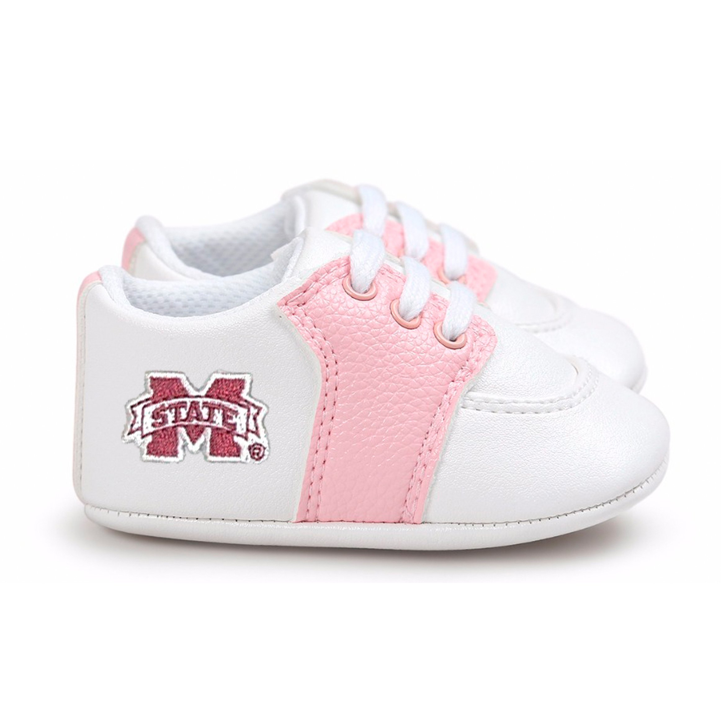 Future Tailgater Mississippi State Bulldogs Pre-Walker Baby Shoes Pink Trim 0-6 Months Infant