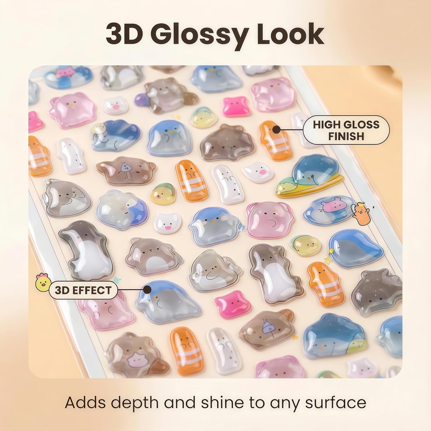 【4 Sheets】 Wife Selected Bewitched 3D Puffy Stickers - Cute Tiny Small Kawaii Mini Puff Sticker,Adults - Micro Sticker for Rewards,Phone Case,Notebook,- DIY Perfect for Craft and GIF (Colorful Candy)